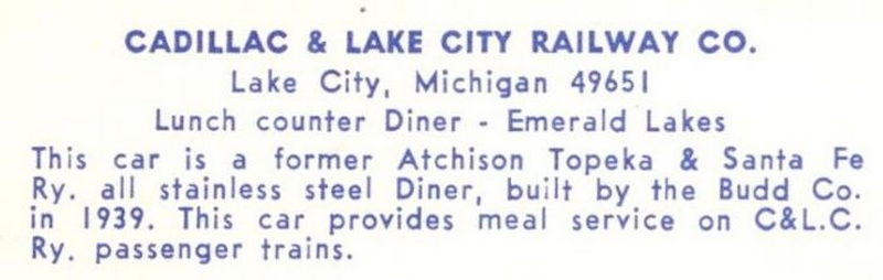 Cadillac and Lake City Rail - Vintage Postcard